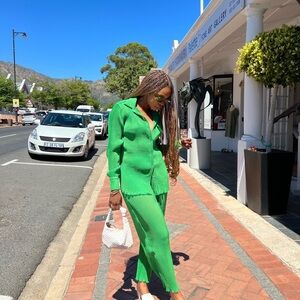 Kai Collective Green Plisse matching set